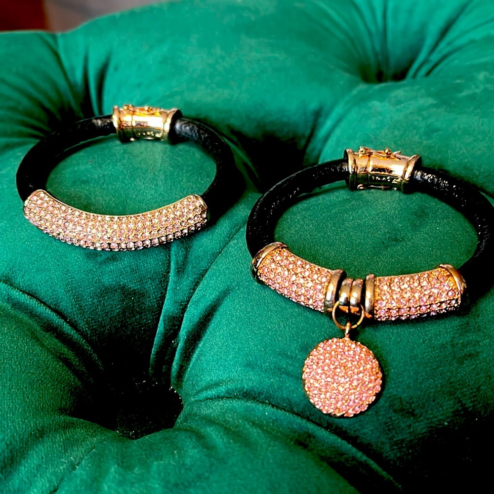 Joan Boyce Bracelet Set. Pink Stones.
